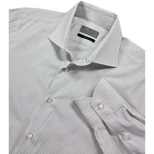 Canali Exclusive Dress Shirt Mens 42 16.5 Striped‎ Long Sleeve Button Up  Italy